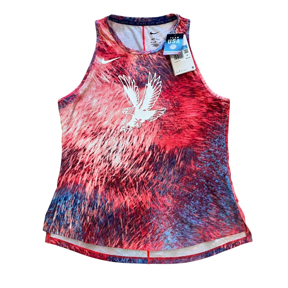Nike Womens Team USA Dri-FIT Training Tank Top Red Blue Eagle FN0965-645 Medium